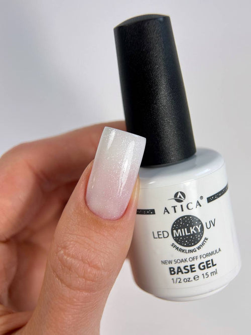 Base Gel Milk Sparkling White shimmer 30 ml(soak off)